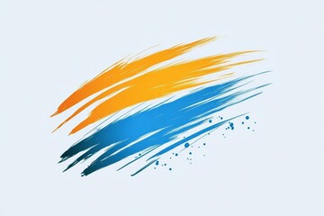Colorful brush stroke with blue and orange paint