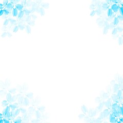 Blue flower frame on a white background.