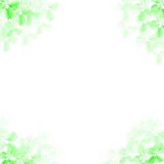 Green flower frame on a white background.