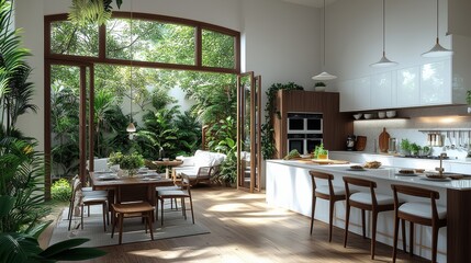 Fototapeta premium Bright and Spacious Kitchen Design