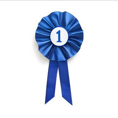 blue state fair 1 winner ribbon on white background