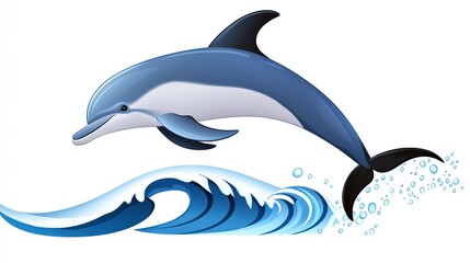 Obraz premium A playful dolphin leaping above ocean waves.