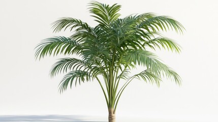 Obraz premium Lush green palm tree isolated on white background. (2)
