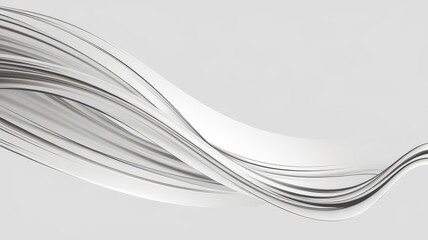 Fototapeta premium A smooth, fluid wave design in shades of silver transitioning gracefully across a light background, creating a sense of elegance and motion.