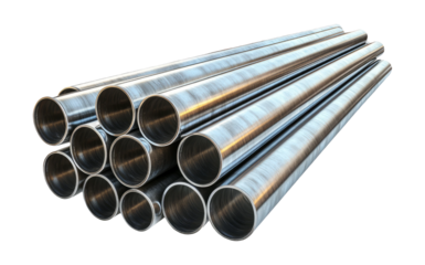 Steel Pipes on Transparent Background for Industrial Use