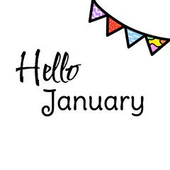 A simple “Hello January” handwriting design.