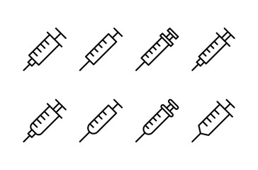 Syringe icon vector isolated on white background. injection icon