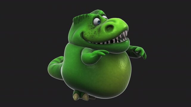 Fun 3D cartoon dino talking (with alpha channel)