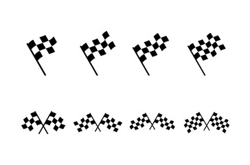 Race flag icon vector isolated on white background. Competition sport flag line vector icon. Racing flag. Start finish flag. Checkered. Start