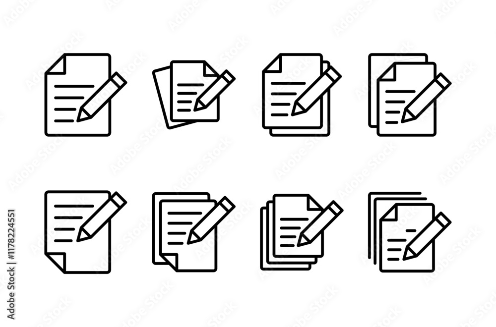 Fototapete note icon vector isolated on white background. taking note icon vector. edit line icon. document wri