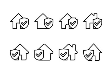 House insurance icon vector isolated on white background. house protection icon.