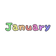 A simple “January” handwriting design.