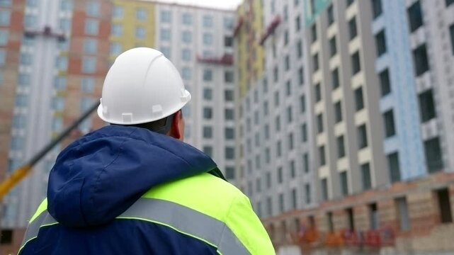 Construction Engineer at a Multi-Story Building Site