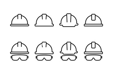 Helmet icon vector isolated on white background. Motorcycle helmets. Racing helmet. construction helmet icon. Safety helmet