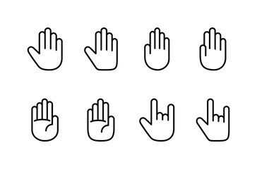 Hand icon vector isolated on white background. Hand gesture. hand stop