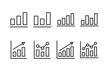 Growing graph Icon vector isolated on white background. Chart icon. Graph vector