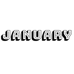 A simple “January” handwriting design.