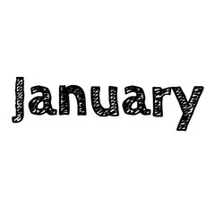 A simple “January” handwriting design.