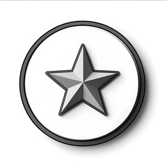 Obraz premium small star icon grayscale circle white background