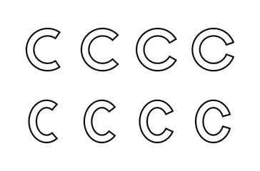 Copyright icon vector isolated on white background. copyright symbols