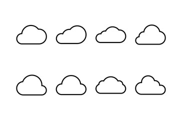 Cloud icon vector isolated on white background. cloud computing icon