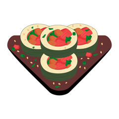 Vibrant Gimbap Vector Illustration Perfect for Your Korean Food Project