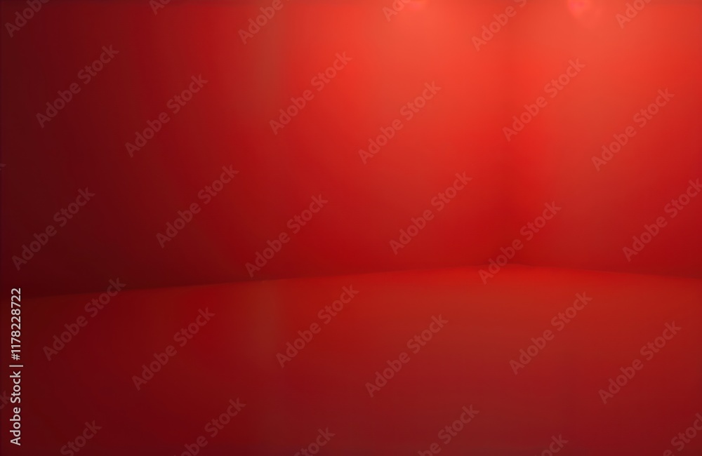 Aufkleber Red gradient background with soft glowing effect. Abstract sunset design. Smooth texture like fabric. Perfect for wallpaper graphic design. Vivid colours create dynamic look. Stylish red backdrop.
