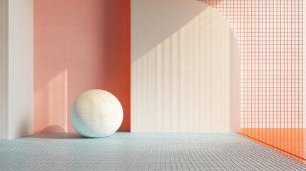 Abstract Rounded Geometric Memphis Corner