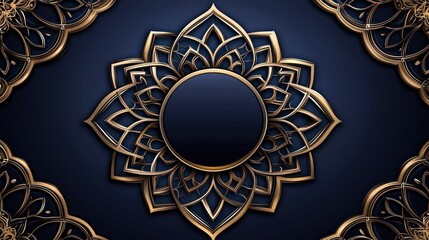 Elegant mandala design with a circular center on a dark background.