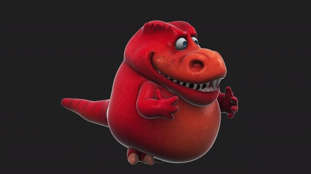 Fun 3D cartoon dino talking (with alpha channel)