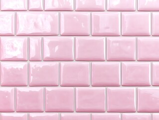 Light Pink Glossy Rectangular Tile Grid