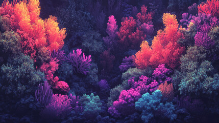 Vibrant Underwater Coral Reef with Diverse Colors and Textures