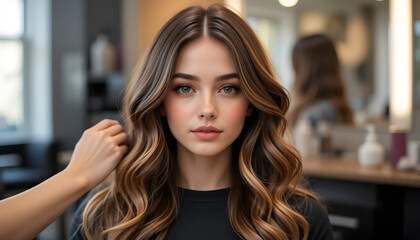 Fototapeta premium Beautiful hairstyle of young woman