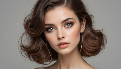 Fototapeta premium Beautiful hairstyle of young woman