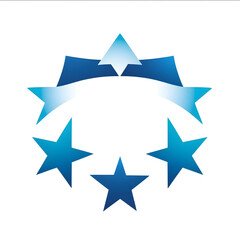 Obraz premium a corporate logo for a website with reviews with blue on white