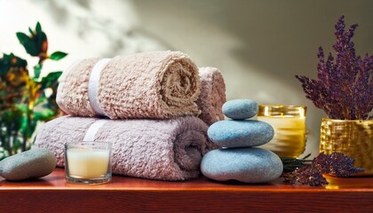 A well-maintained towel set contributes to a tranquil spa vibe.  