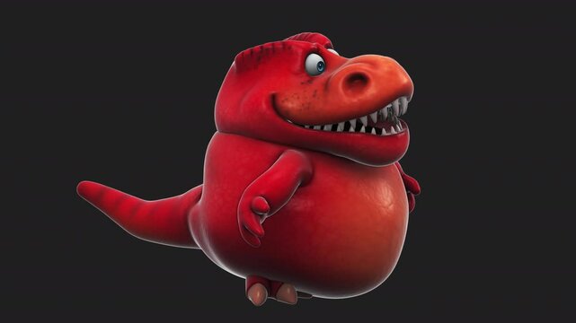 Fun 3D cartoon dino talking (with alpha channel)