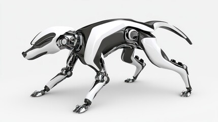 A sleek robotic dog design showcasing advanced technology.