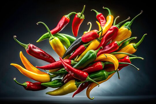 Minimalist 24fps Hot Pepper Toss:  High-Speed Photography Food Art Still Life