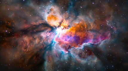 A vibrant nebula showcasing cosmic colors and stellar formations.