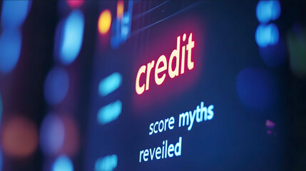 Obraz premium youtube thumbnail on topic credit score myths reveiled
