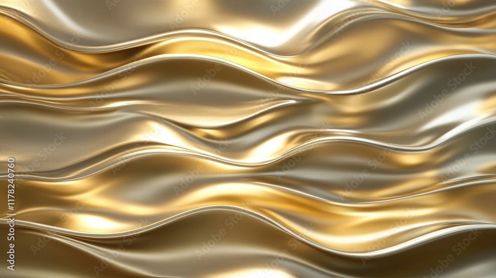 Aufkleber A fluid abstract pattern resembling ocean waves, with light reflecting and rippling across the surface in a mesmerizing, rhythmic design