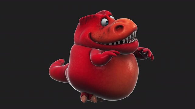 Fun 3D cartoon dino talking (with alpha channel)