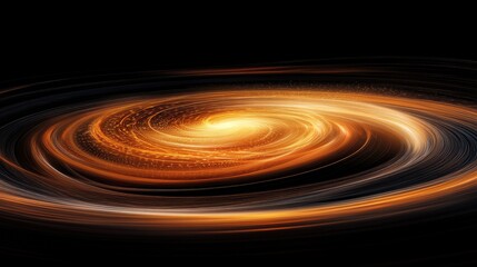Fototapeta premium A futuristic, cosmic superfluid vortex surrounded by a dark field, with spiraling lines of light representing the flow of particles without friction or resistance