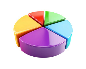 Fototapeta premium Colorful Pie Chart Segment on Transparent Background