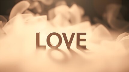 Fototapeta premium text love on a simple background minimalism suitable for fashion branding concepts