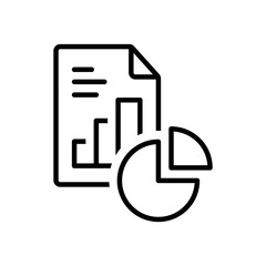 Financial analysis data in line style icon. Audit document PNG symbol. Report, Inspecting signs vector illustration for apps and website