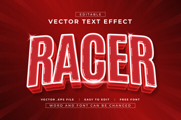 Vector Racer 3D Editable Text Effect