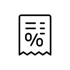 Invoice payment with discount in line style icon. Special offer PNG symbol. invoice discount signs. vector illustration for apps and website