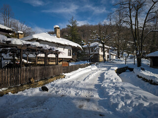Winter view of village of Bozhentsi, Bulgaria
